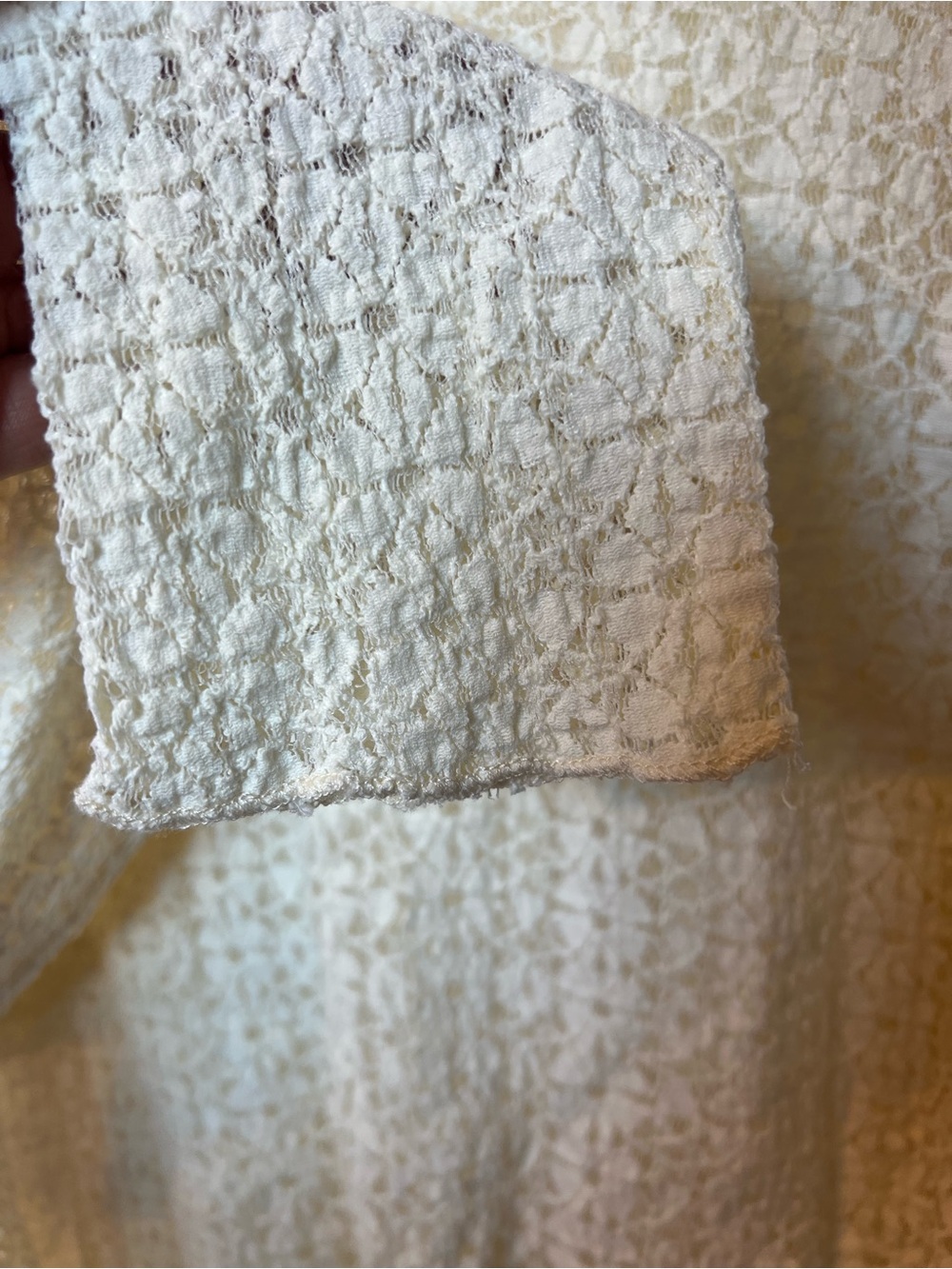 Natural Life Cream Lace Long Sleeve Top Boho Sheer Layering Top Medium - Picture 7 of 12